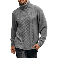 Load image into Gallery viewer, Men's Solid Long-sleeved Knit Turtleneck Sweater