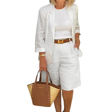 Load image into Gallery viewer, Women Cardigan shorts two pieces set