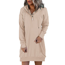 Load image into Gallery viewer, Solid Color Mid-length Hooded Sweater
