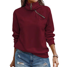 Load image into Gallery viewer, Women&#39;s Casual Sweatshirt Long Sleeve 1/4 Zipper Collar
