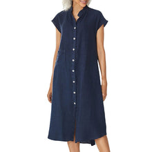 Load image into Gallery viewer, Women's Button-down Cotton Linen Loose Dress