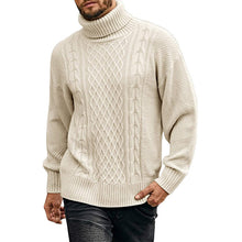 Load image into Gallery viewer, Men's Solid Long-sleeved Knit Turtleneck Sweater
