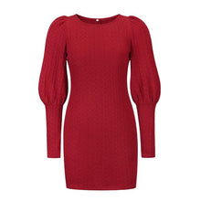 Load image into Gallery viewer, Knitted Long Sleeve Short Dress
