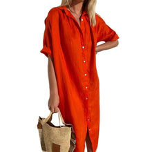 Load image into Gallery viewer, Cotton Linen Long Button Skirt