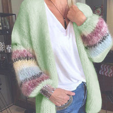 Load image into Gallery viewer, Striped Color Block Knit Cardigan