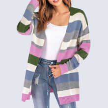 Load image into Gallery viewer, Striped Loose Cardigan Sweater