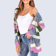 Load image into Gallery viewer, Striped Loose Cardigan Sweater