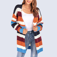 Load image into Gallery viewer, Striped Loose Cardigan Sweater