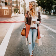 Load image into Gallery viewer, Tricolor Panel Long Cardigan