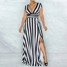 Load image into Gallery viewer, Sexy Striped High Waist Maxi Dress
