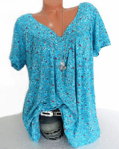 V-neck loose short-sleeved t-shirt