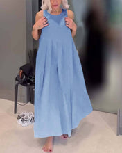 Load image into Gallery viewer, Elegant solid color pleated tank dress
