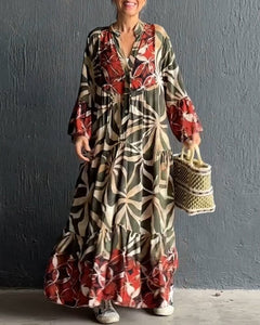 Loose Printed Vacation Dress