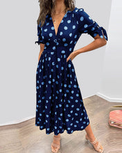 Load image into Gallery viewer, Deep V-neck polka-dot dress
