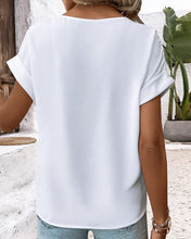 Load image into Gallery viewer, V-neck Hollow Out Short Sleeve Top
