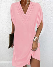 Load image into Gallery viewer, Slit sleeve solid color elegant dress
