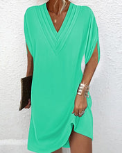 Load image into Gallery viewer, Slit sleeve solid color elegant dress
