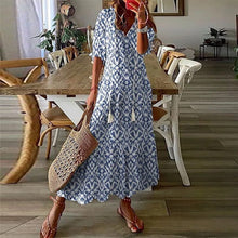 Load image into Gallery viewer, Loose V Neck Printed Long Dress
