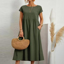 Load image into Gallery viewer, Long Round Neck A-line Dress
