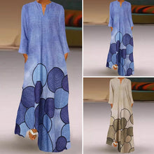 Load image into Gallery viewer, Long Sleeve Crew Neck Swing Dress
