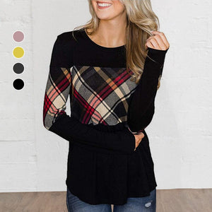 Paneled Color Contrast Long Sleeve T-Shirt