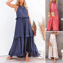 Load image into Gallery viewer, Sleeveless Sling Loose Waist Irregular Cake Dress
