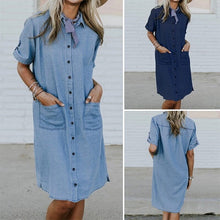 Load image into Gallery viewer, Denim Dress with Pockets
