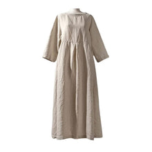 Load image into Gallery viewer, Cotton Linen Round Neck Solid Color Dress
