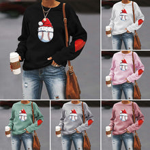Load image into Gallery viewer, Santa Hat Crew Neck Print Sweatshirt
