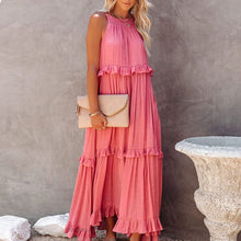 Load image into Gallery viewer, Sleeveless Sling Loose Waist Irregular Cake Dress
