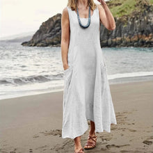 Load image into Gallery viewer, Women&#39;s Sleeveless Cotton And Linen Dress
