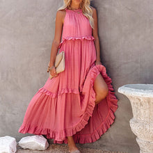 Load image into Gallery viewer, Sleeveless Sling Loose Waist Irregular Cake Dress
