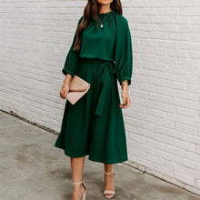 Load image into Gallery viewer, Women&#39;s Crew Neck Dress with Belt
