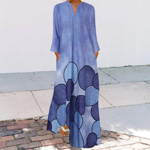 Long Sleeve Crew Neck Swing Dress