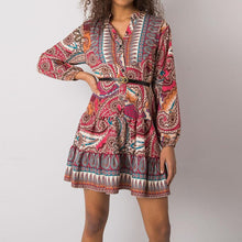 Load image into Gallery viewer, Lantern Long Sleeve Stand Collar Dress
