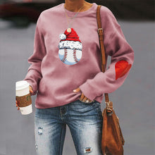Load image into Gallery viewer, Santa Hat Crew Neck Print Sweatshirt
