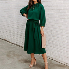 Load image into Gallery viewer, Women&#39;s Crew Neck Dress with Belt
