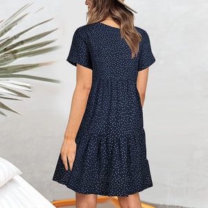 V-neck Polka-dot Dress