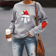 Load image into Gallery viewer, Santa Hat Crew Neck Print Sweatshirt

