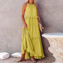 Load image into Gallery viewer, Sleeveless Sling Loose Waist Irregular Cake Dress
