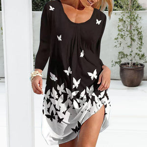 Printed Pleated Dress
