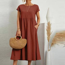 Load image into Gallery viewer, Long Round Neck A-line Dress
