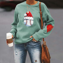 Load image into Gallery viewer, Santa Hat Crew Neck Print Sweatshirt
