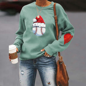 Santa Hat Crew Neck Print Sweatshirt