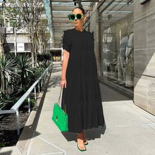 Load image into Gallery viewer, Button Solid Color Ruffled Plus Size Dress
