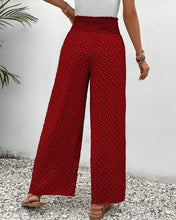 Load image into Gallery viewer, Geometric print elasticated drawstring wide-leg pants
