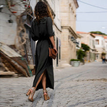 Load image into Gallery viewer, Long Sleeve Solid Color Button Formal Loose Dress
