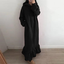Load image into Gallery viewer, Fleece Hooded Shift Baggy Dress
