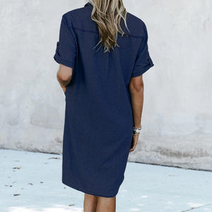 Denim Dress with Pockets