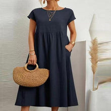 Load image into Gallery viewer, Long Round Neck A-line Dress
